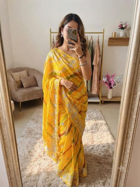 Vinayak multicoloured lehriya surat new saree collection